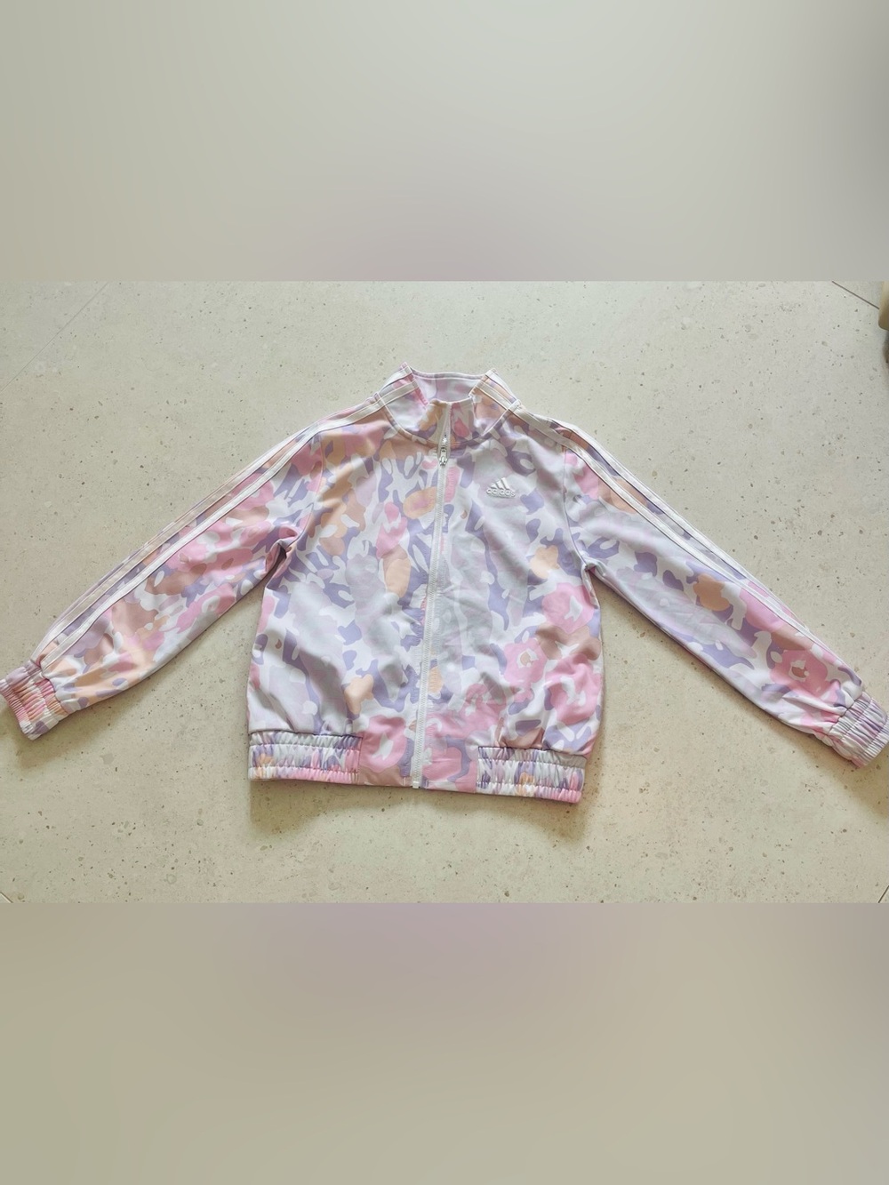 adidas Girls' Pastel Camo Track Jacket - Pink, Lavender & Peach